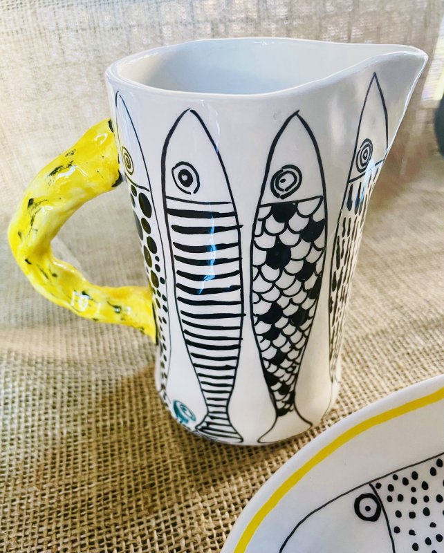 Caraffa Alici in bianco e nero 