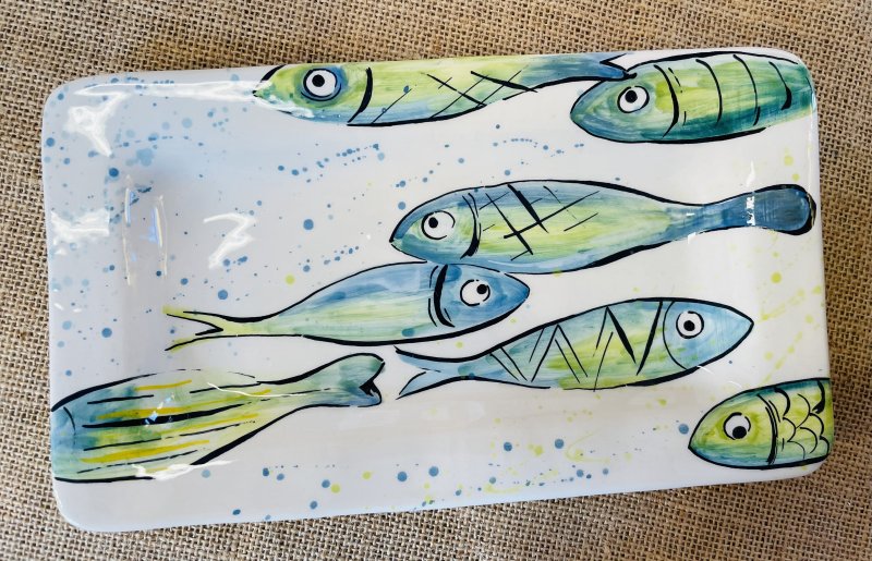 Piatto Rettangolare Pesci